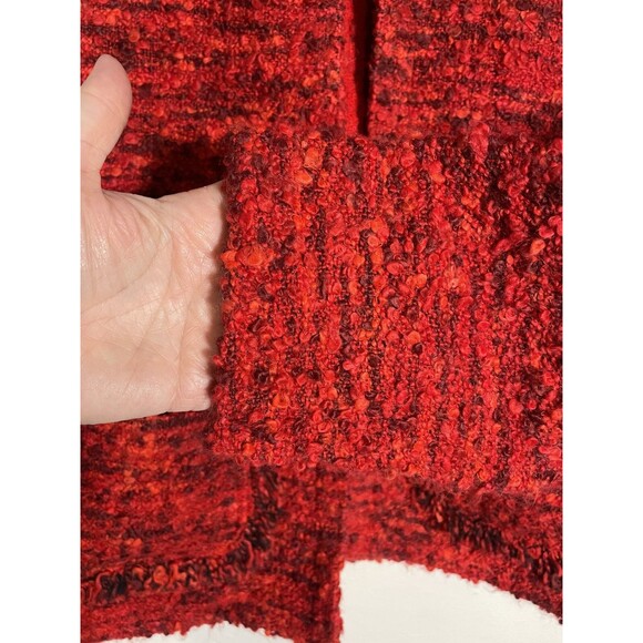 NWT Chico’s Design Red Boucle Blazer Jacket Nubby Fringe Bright Size Small 4 - Picture 5 of 11